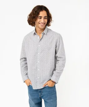 Chemise manches longues coupe Regular à micro motifs homme imprime